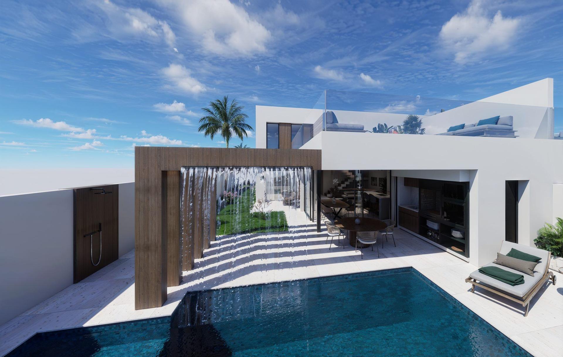 Exclusive front line lake semi detached villas in santa rosalia lake and life resort