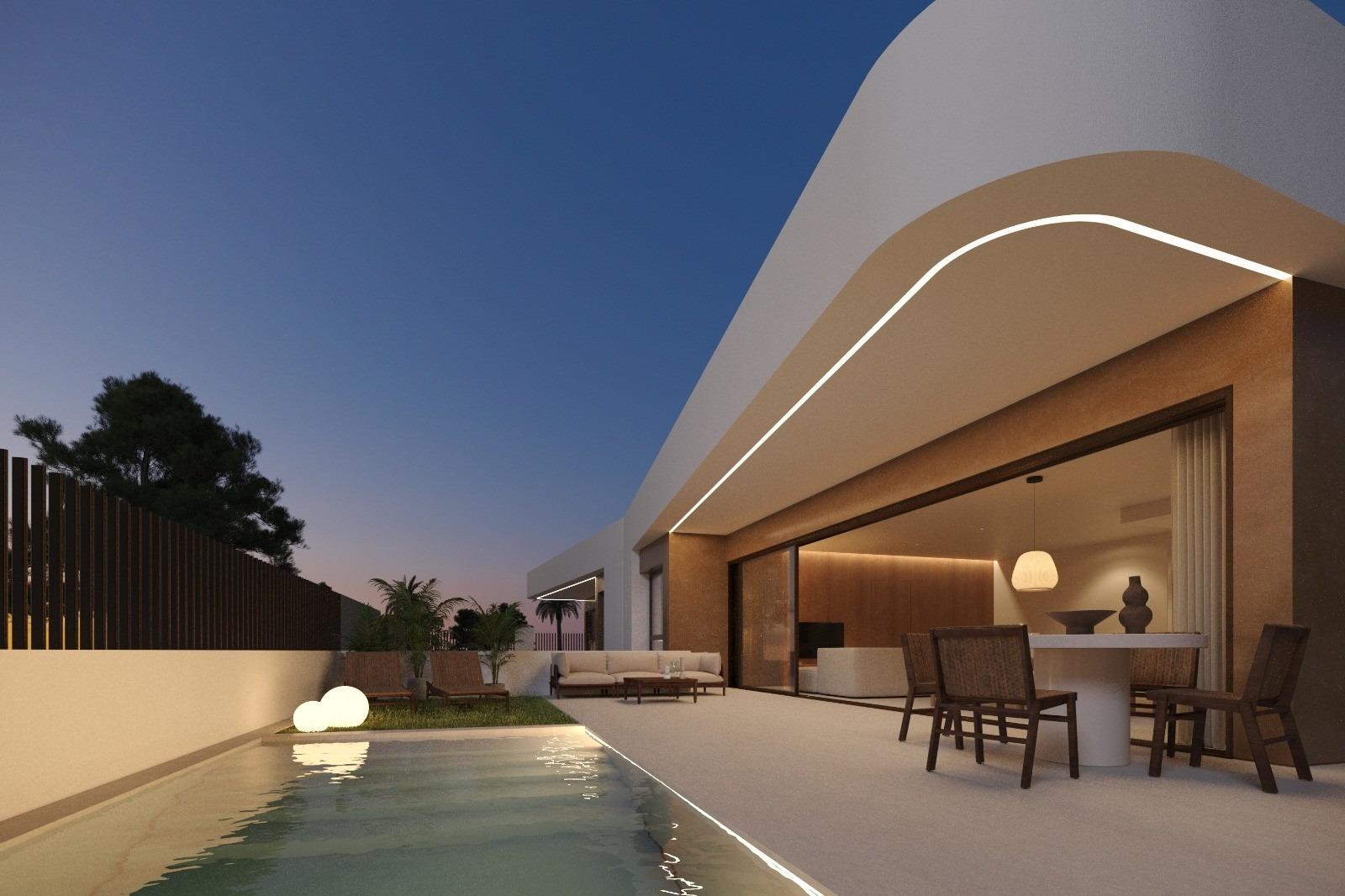 New build corner quad villas with private pool in dolores, alicante
