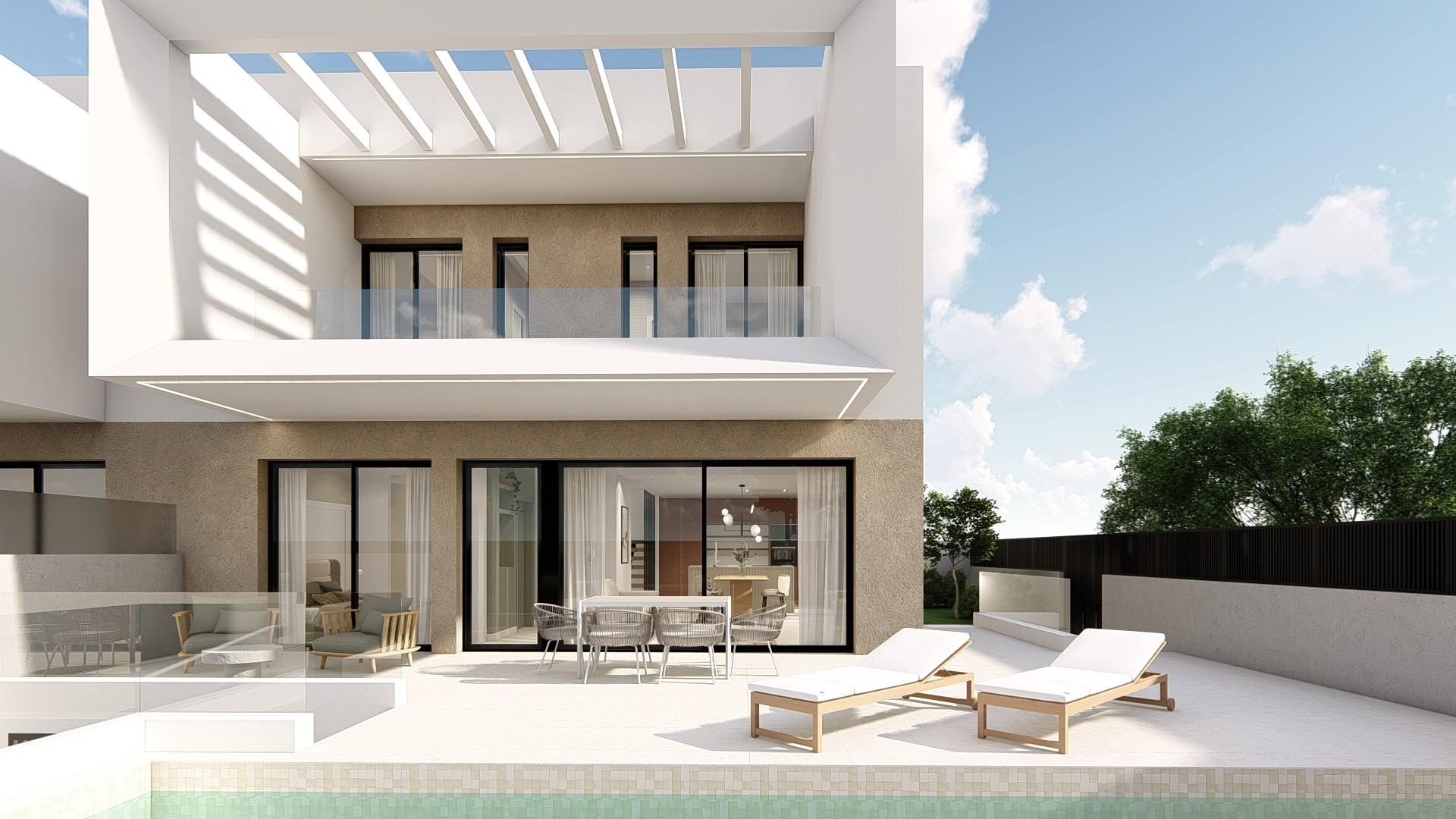 New build semi-detached and terraced villas in dolores, alicante