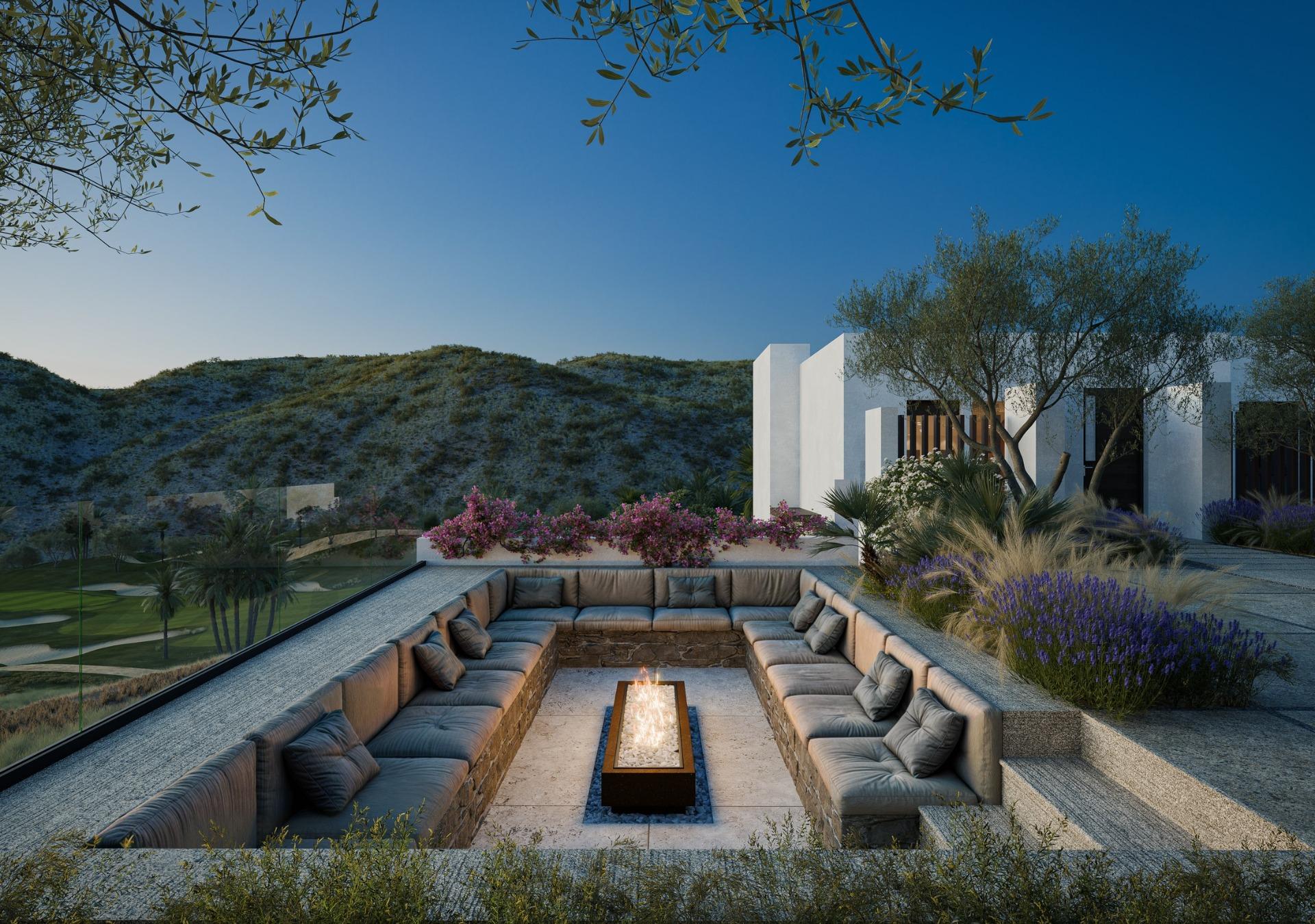 Panoramic views of the mediterranean sea in a beachfront resort