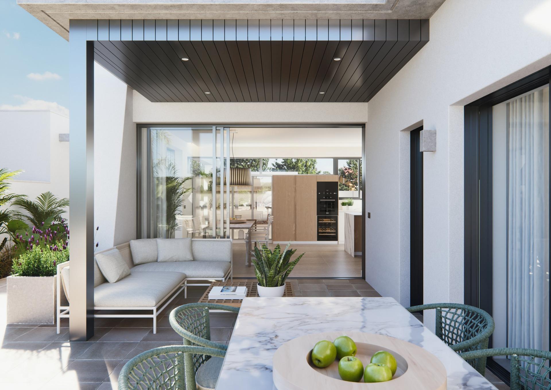 New built villa on a floor