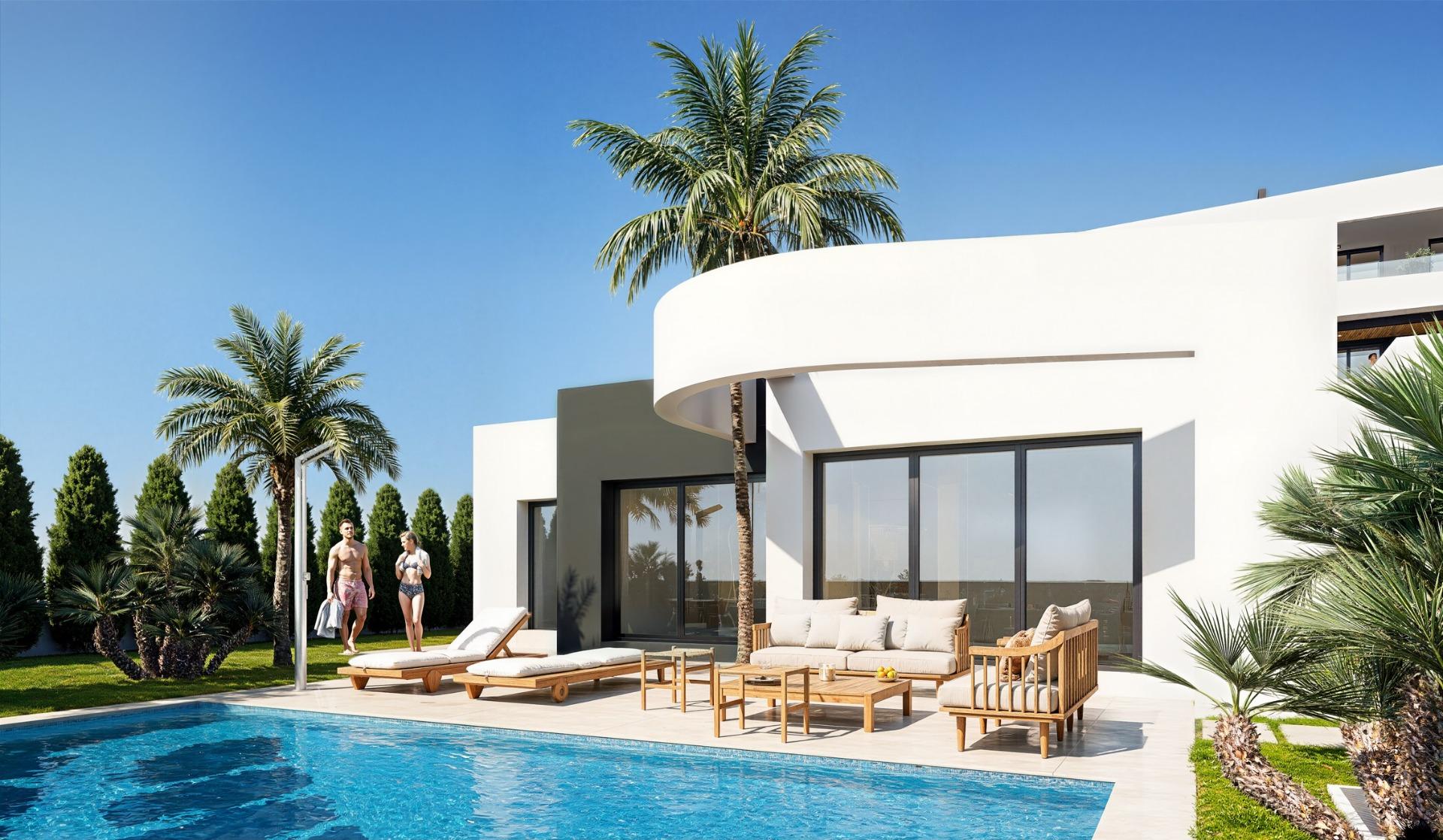 New build golf front apartments and villas in la serena golf los alcazares