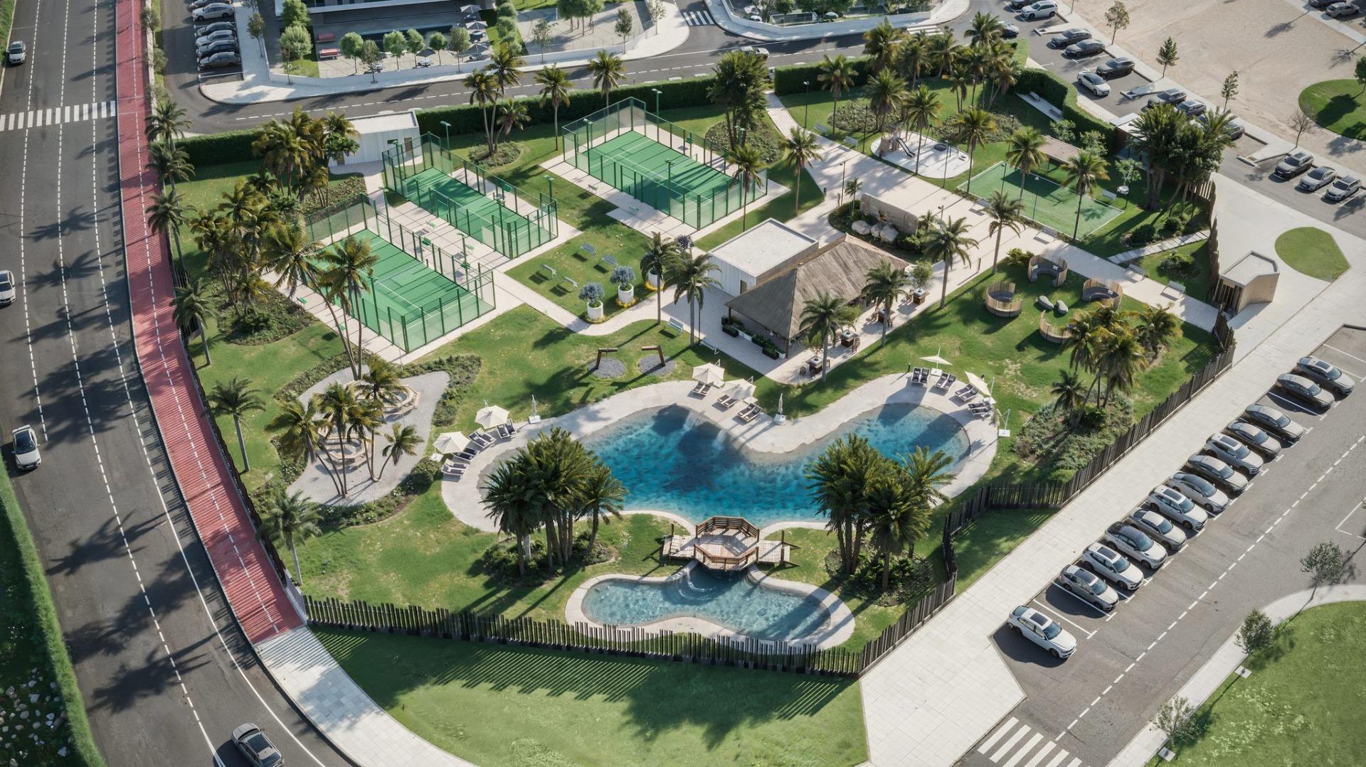 Modern, newly built semi-detached and terraced homes with private pools at el alba resort-torre pacheco