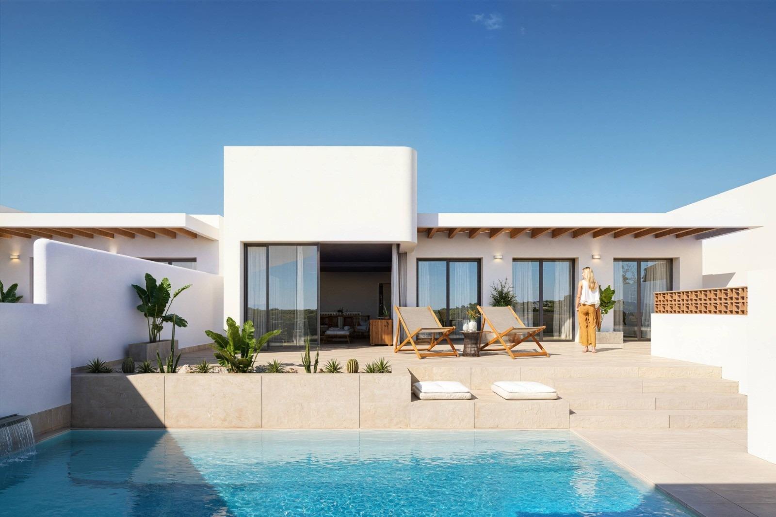 New build ibiza style townhouses in dolores costa blanca
