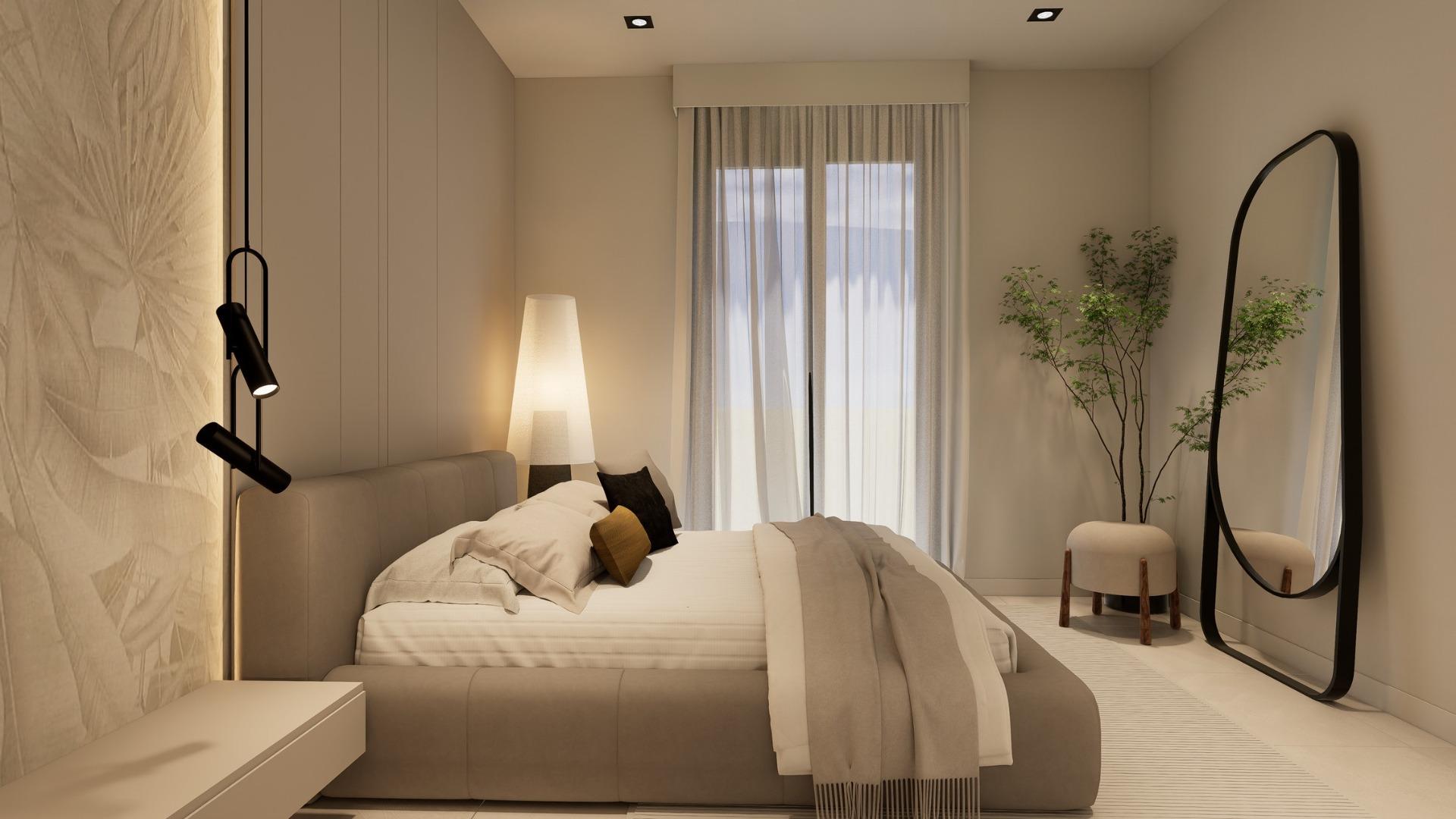 New build bungalows with garden or solarium near the beach in pilar de la horadada