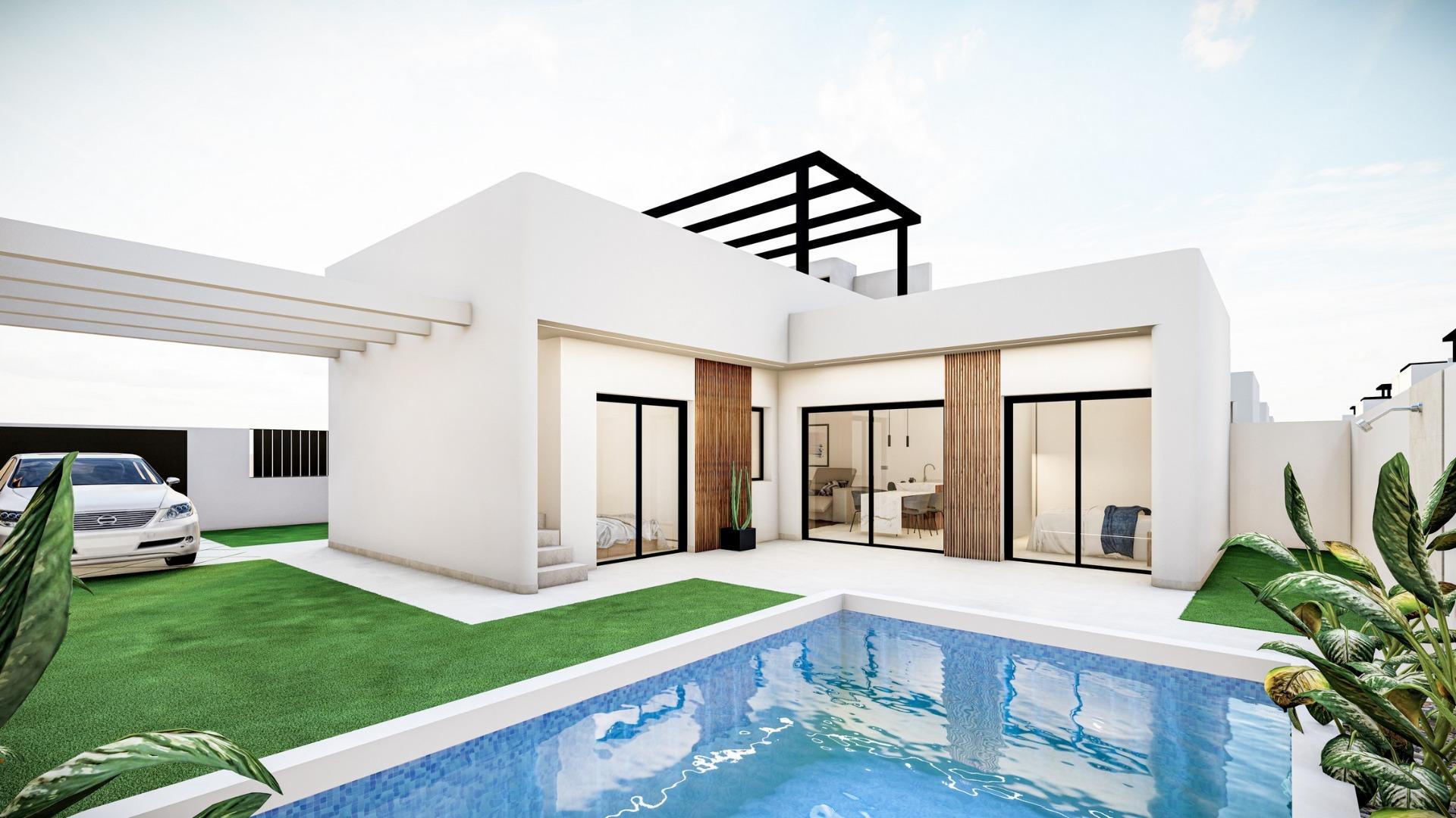 New build independent villas with private pool and solarium in roldán, torre-pacheco