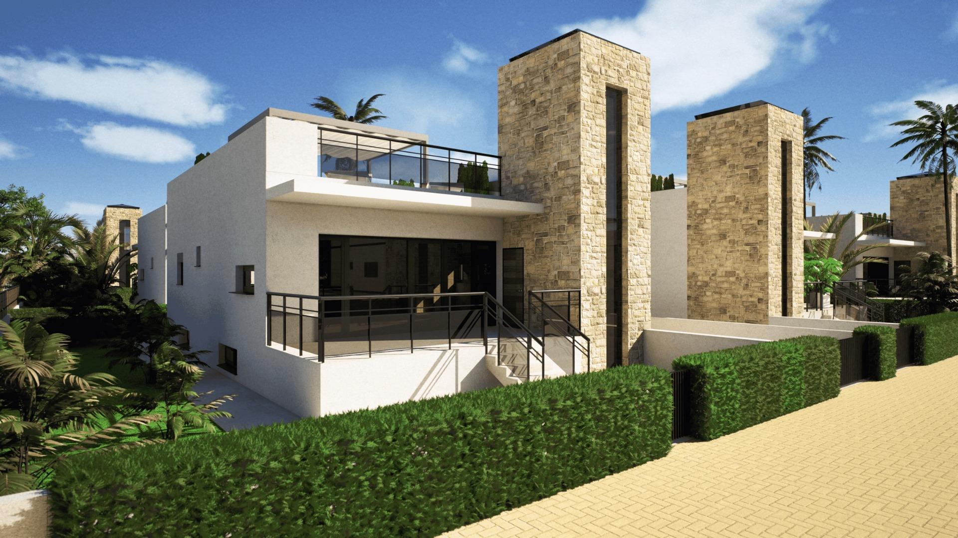 New build villas in camposol golf (mazarron-murcia) with private solarium and basement
