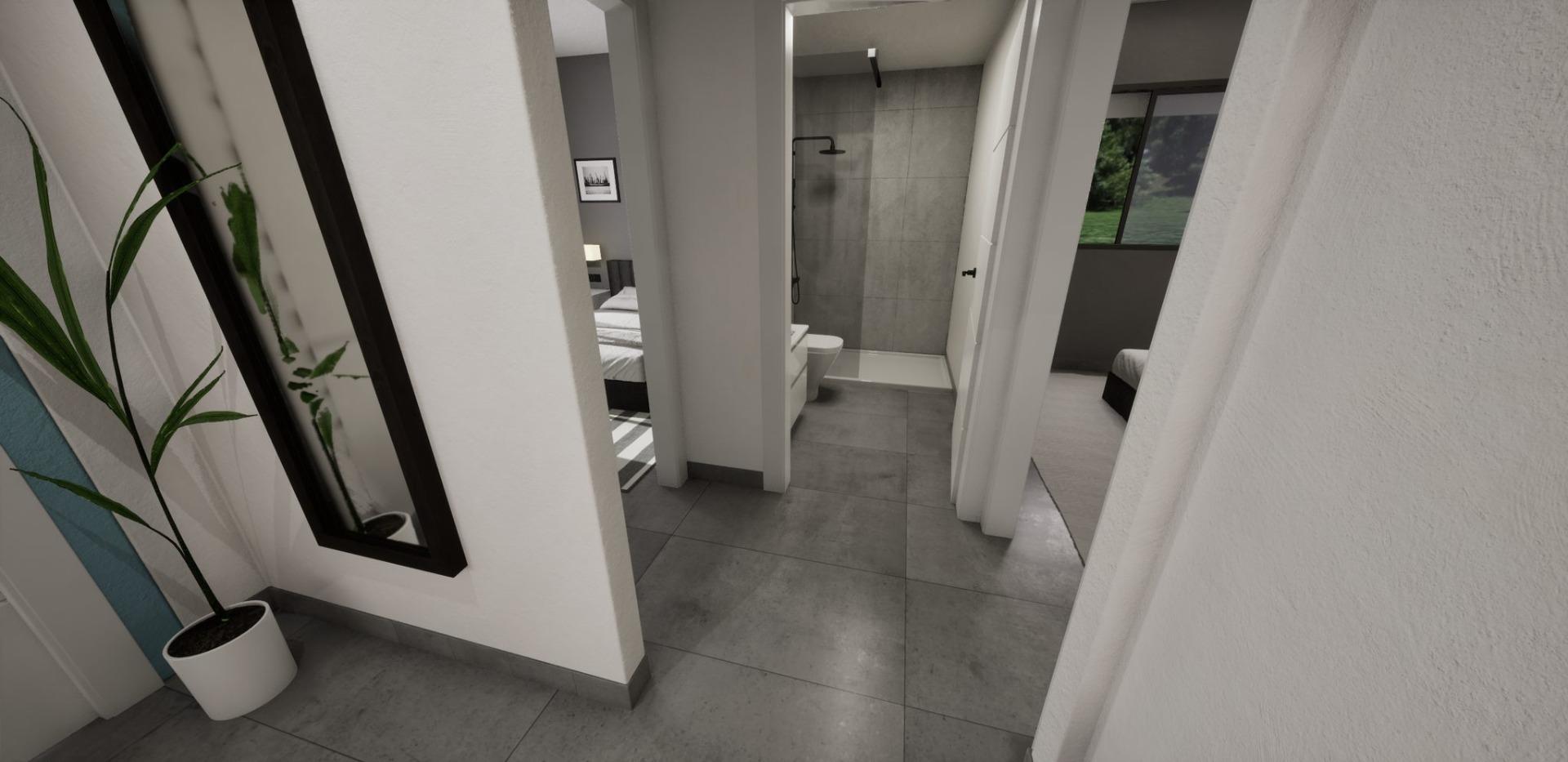 New build semidetached corner villas for sale in torre pacheco with private pool and solarium