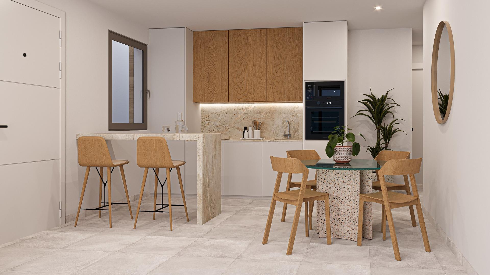 Modern one level villas with private pool and solarium in el jimenado murcia