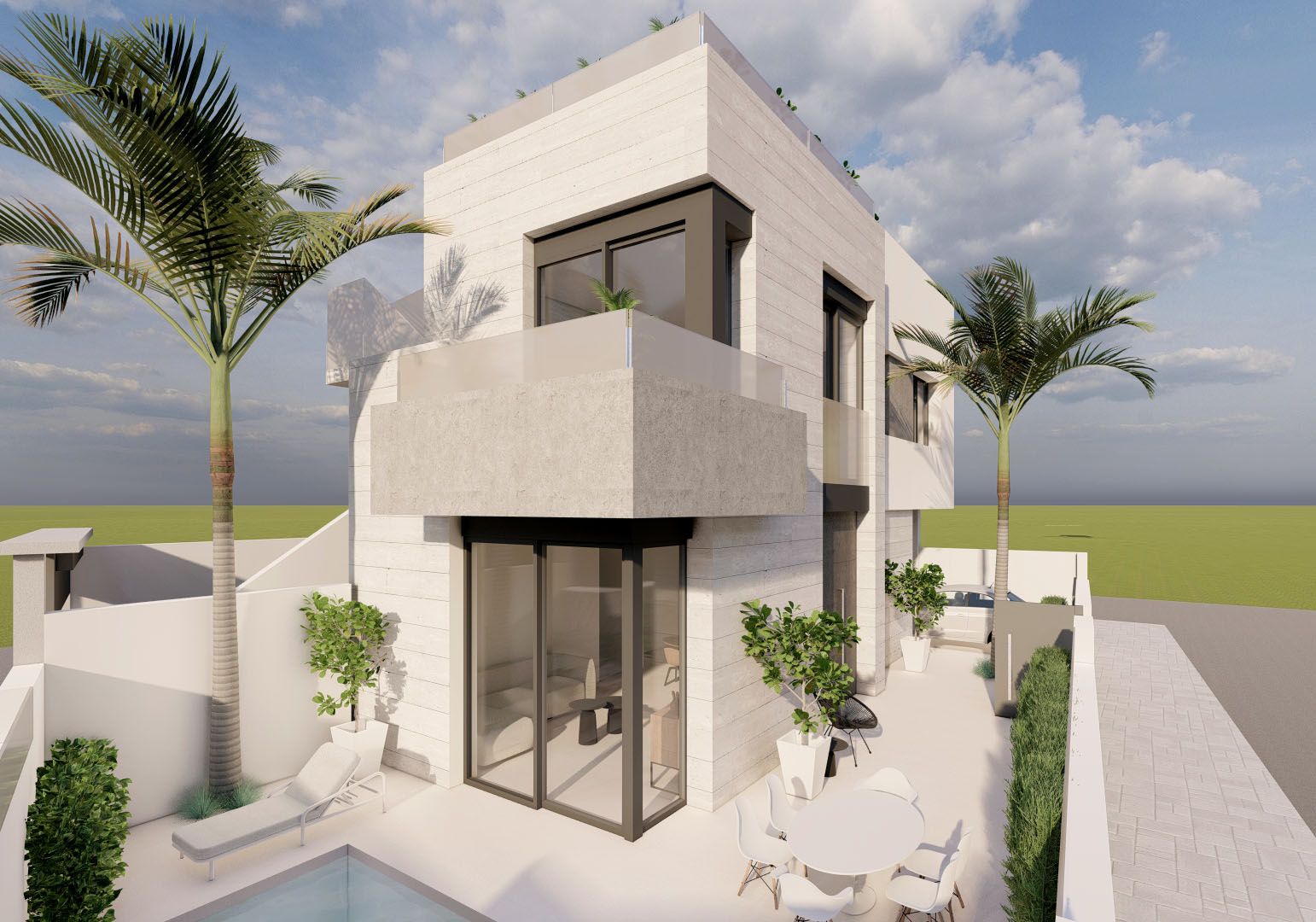 Exclusive new build bungalows with private pool in pilar de la horadada