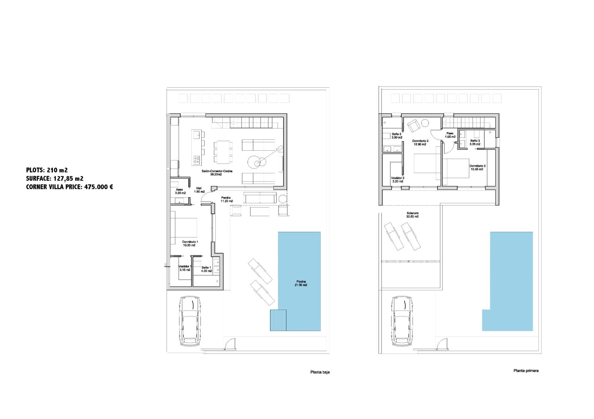 New build villas in san javier