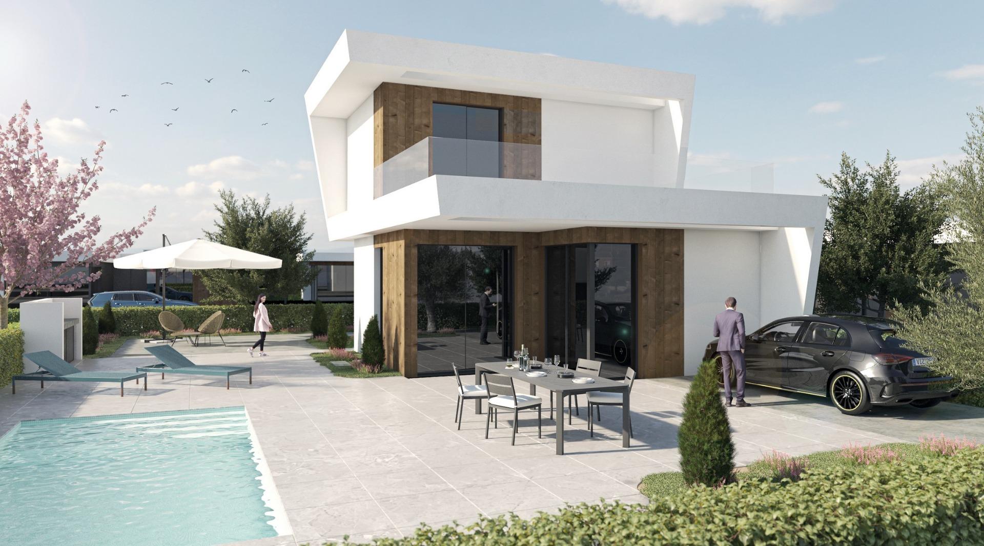 New build villas in altaona golf resort murcia with private pool and mountain views