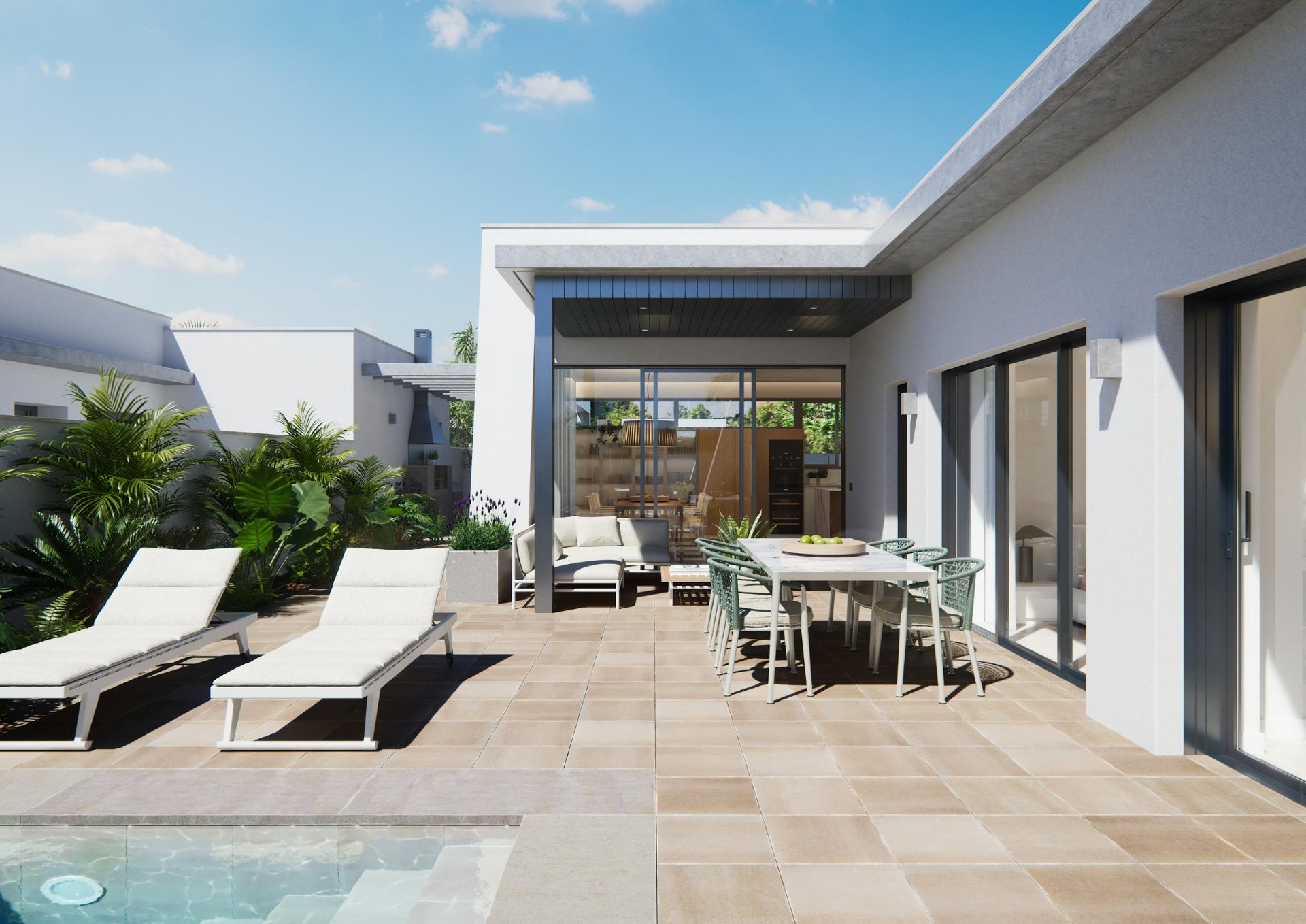 New built villa on a floor