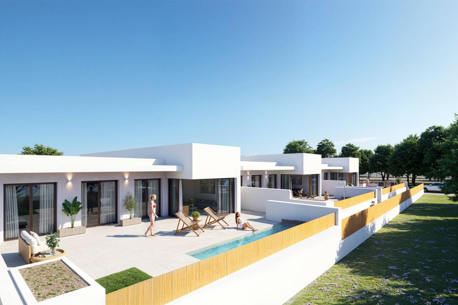 New build ibiza style townhouses in dolores costa blanca
