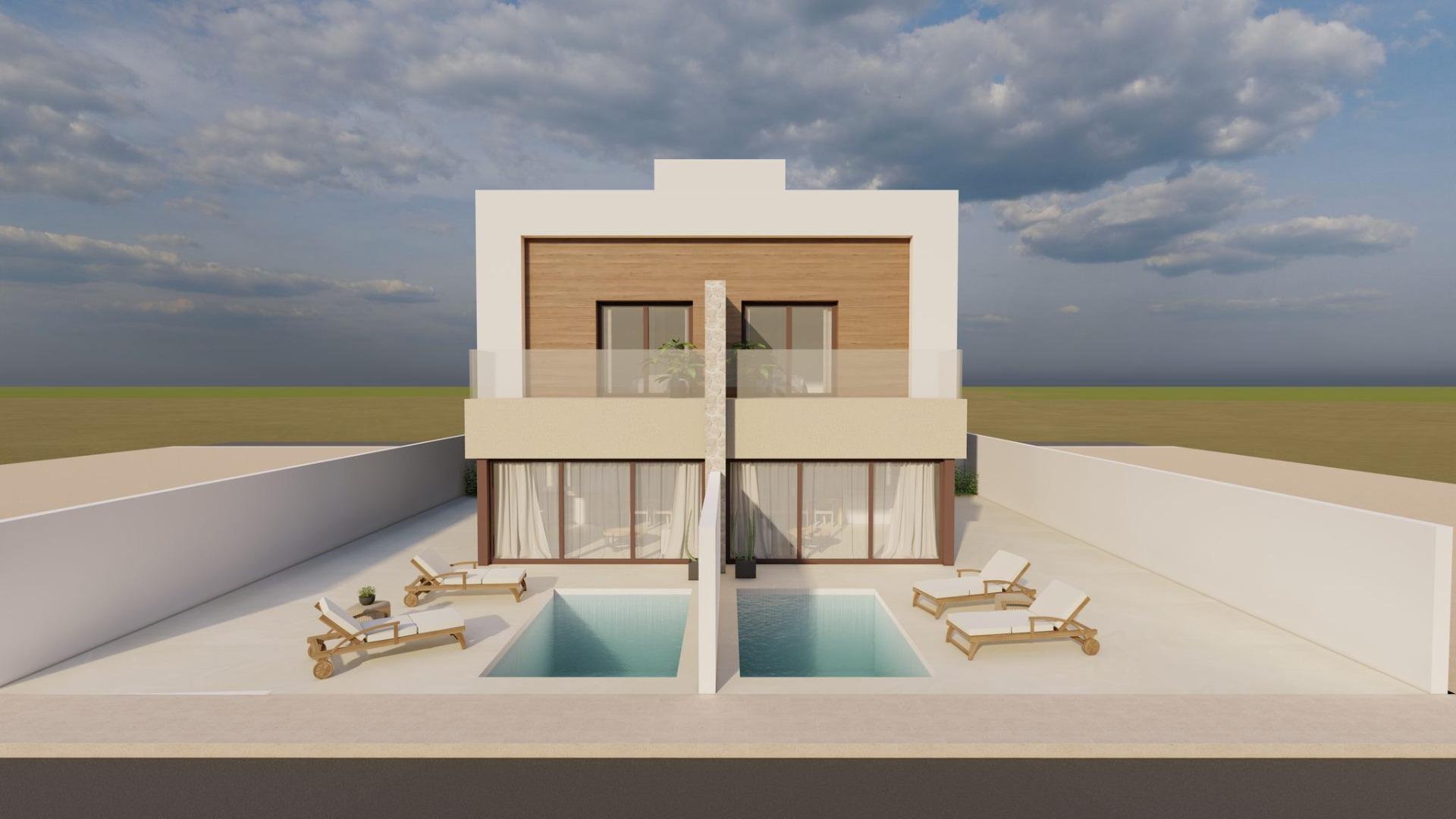 Modern new build quad villas with private pool in santiago de la ribera