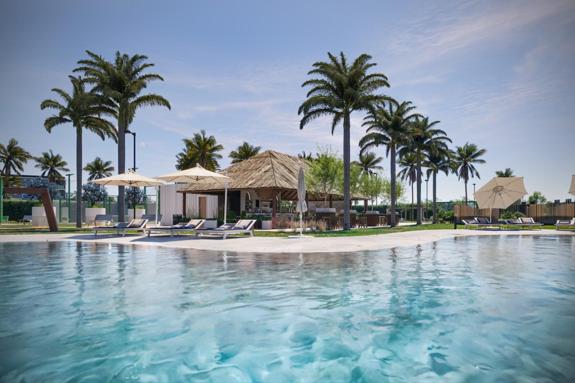Modern, newly built semi-detached and terraced homes with private pools at el alba resort-torre pacheco