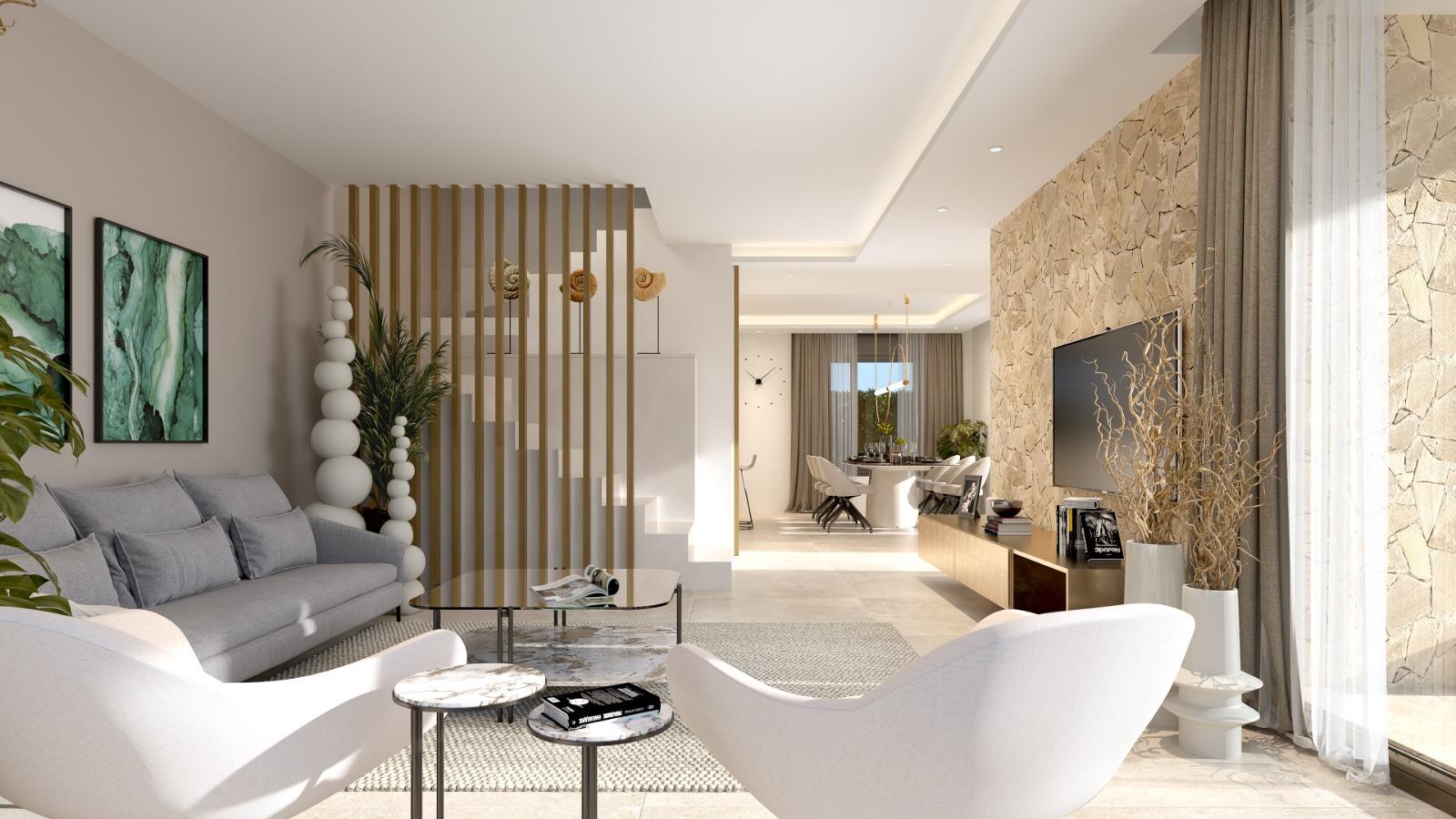 Modern semi detached villas with private pool in las filipinas-orihuela costa
