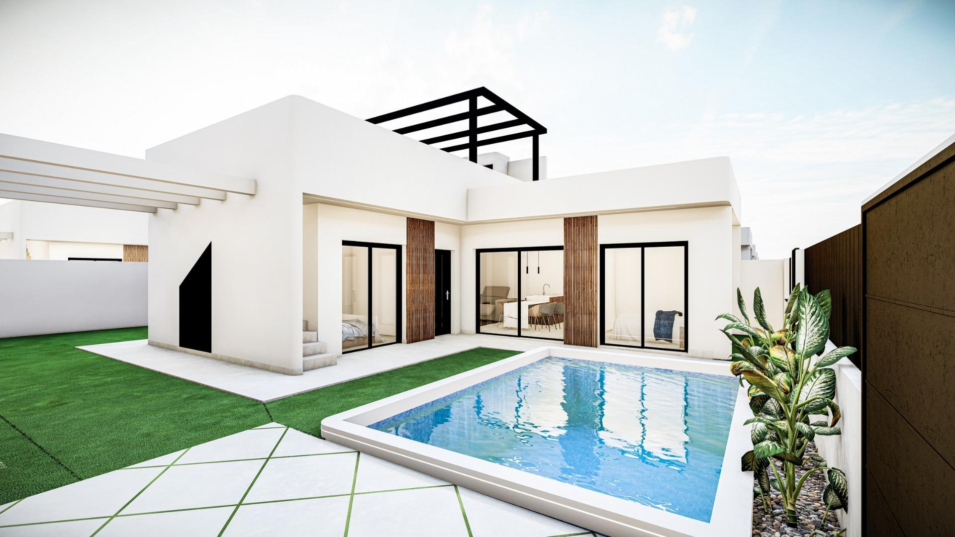 New build independent villas with private pool and solarium in roldán, torre-pacheco