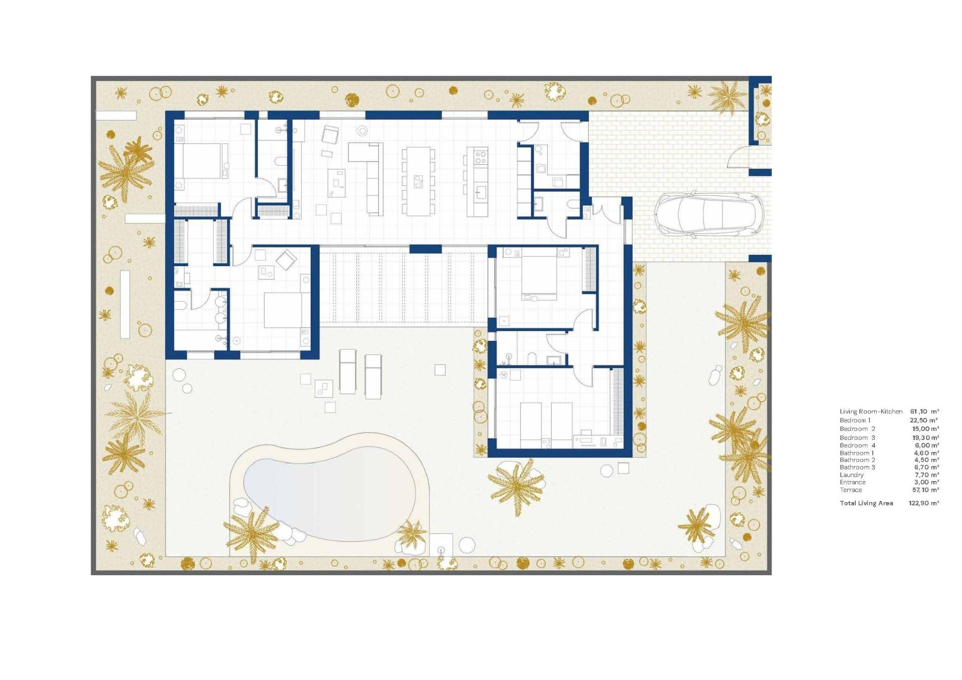 Contemporary one level villas in altaona golf resort murcia