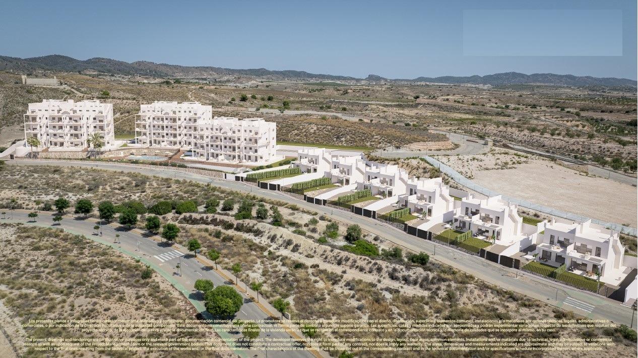 New build apartments and semi detached villas in corvera hills golf-murcia
