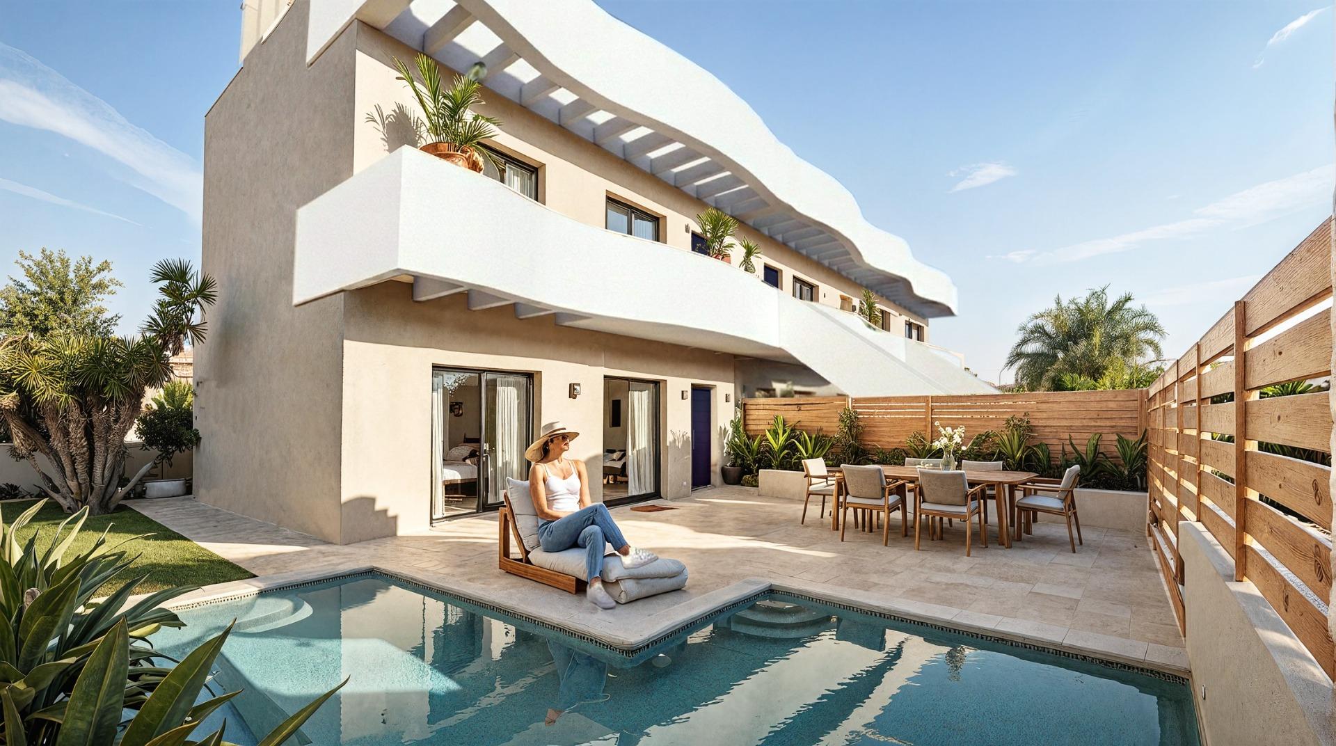 Boutique new build bungalows with private pool in pilar de la horadada, 2 km from beach