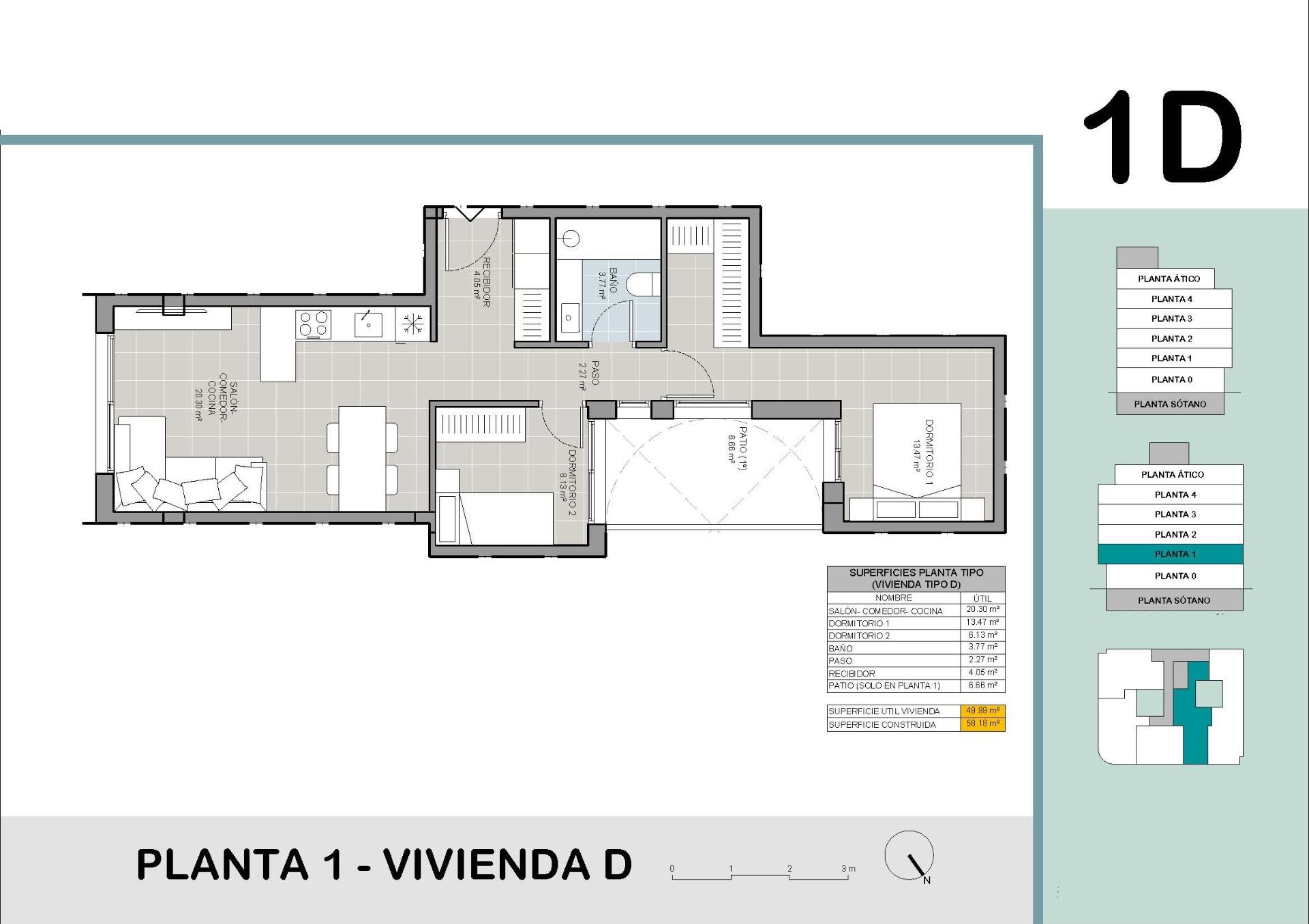 Stylish residential building 60 m away from el acequion beach at torrevieja