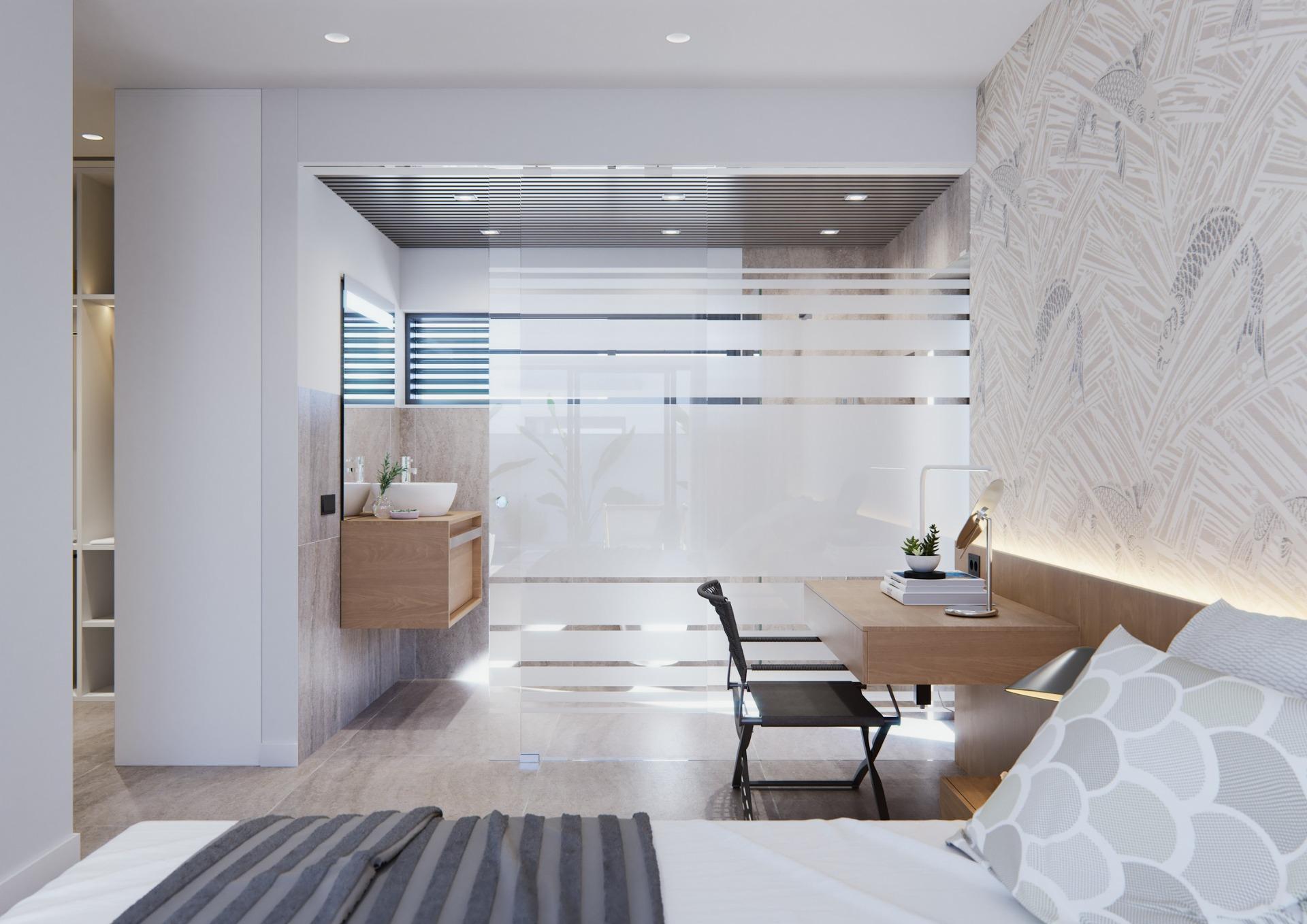New built villa on a floor