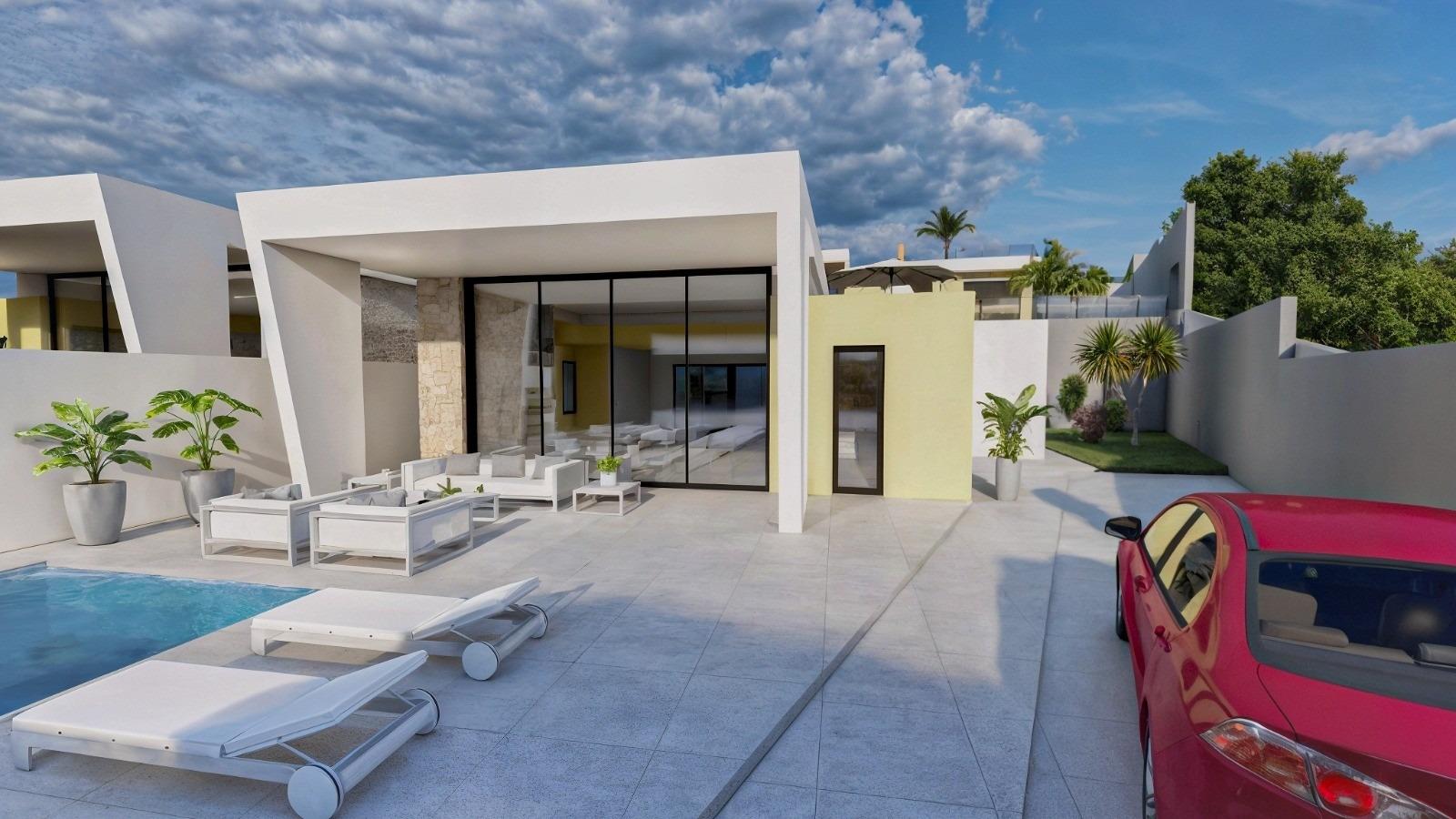 New-build one-story villas with private pool in torrevieja